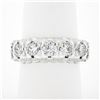 Image 1 : Vintage Platinum 1.30 ctw Round Diamond Large Fishtail Pave Set 5 Stone Band Rin