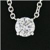 Image 3 : New 14K Gold.38 ctw Round Brilliant Diamond Solitaire Pendant w/ Adjustable Chai