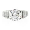 Image 6 : Vintage Platinum Ideal 5.02 ctw GIA Round Brilliant Diamond w/ Waterfall Baguett