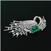 Image 4 : Antique Handmade Platinum 7.3 ctw GIA Colombian Emerald Round Diamond Wire Brooc