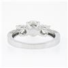 Image 8 : 14k White Gold 1.70 ctw GIA Round Brilliant Diamond Three Stone Engagement Ring