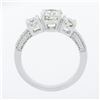 Image 9 : 14k White Gold 1.70 ctw GIA Round Brilliant Diamond Three Stone Engagement Ring