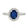 Image 5 : Platinum 1.90 ctw GIA Oval No Heat Burma Blue Sapphire Diamond Low Profile Ring