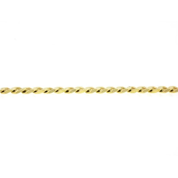 Vintage Italian 14k Yellow Gold 7.25" 3.5mm Curb Cuban Link Chain Bracelet