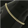 Image 5 : Vintage Italian 14k Yellow Gold 7.25" 3.5mm Curb Cuban Link Chain Bracelet