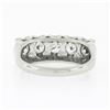 Image 7 : Vintage 14k White Gold 1.08 ctw Illusion Round Diamond Wide Statement Band Ring