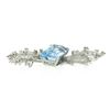 Image 5 : Vintage Handmade Platinum 20.5 ctw GIA Emerald Cut Aquamarine Diamond Wire Brooc