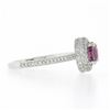 Image 5 : NEW Martin Flyer Platinum 1.57 ctw Round Pink Sapphire w/ Pave Diamond Halo Ring