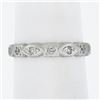 Image 2 : Antique Platinum 0.15 ctw Diamond Alternated Marquise & Square Eternity Band Rin