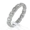 Image 9 : Antique Platinum 0.15 ctw Diamond Alternated Marquise & Square Eternity Band Rin