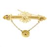 Image 4 : Vintage Victorian Revival 14K Gold Diamond Detailed Bar Pin Brooch w/ Dangle