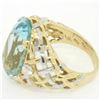 Image 9 : 14k Gold & Platinum 19.49 ctw Large GIA Aquamarine & Diamond Basket Weave Ring