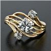 Image 3 : Antique Jabel 14k Gold GIA 1.19 ctw Round Cut Diamond Open Swirl Engagement Ring