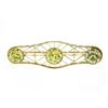 Image 1 : Antique 14k Gold 9.50 ctw GIA Greenish Yellow Sapphire Mosaic Open Work Pin Broo