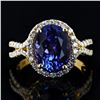 Image 1 : 5.82 ctw Tanzanite and 0.69 ctw Diamond 18K Yellow Gold Ring