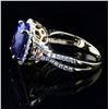 Image 2 : 5.82 ctw Tanzanite and 0.69 ctw Diamond 18K Yellow Gold Ring