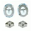Image 3 : New 14K White Gold 2.84 ctw Oval Prong Set Aquamarine Open Basket Stud Earrings