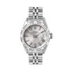 Image 2 : Rolex Ladies Stainless Steel Silver Index Pyramid Diamond Bezel Date Watch