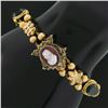 Image 1 : Antique 14K+ Gold 7" Agate Cameo Multi Shape Repousse Work Slide Charm Bracelet