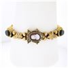 Image 2 : Antique 14K+ Gold 7" Agate Cameo Multi Shape Repousse Work Slide Charm Bracelet