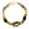 Image 4 : Antique 14K+ Gold 7" Agate Cameo Multi Shape Repousse Work Slide Charm Bracelet