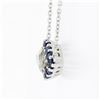 Image 7 : NEW 18K Gold 1.56 ctw GIA Marquise Diamond Sapphire Halo Evil Eye Pendant Neckla