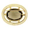 Image 3 : Vintage 14K Gold Large Oval Smoky Quartz Wire Bead Work Frame Pin Brooch Pendant