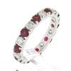 Image 1 : 18k White Gold 2.10 ctw Round Ruby Diamond Alternating Eternity Wedding Band Rin