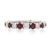 Image 3 : 18k White Gold 2.10 ctw Round Ruby Diamond Alternating Eternity Wedding Band Rin