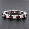 Image 5 : 18k White Gold 2.10 ctw Round Ruby Diamond Alternating Eternity Wedding Band Rin
