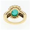 Image 8 : Vintage 18k Gold 11.08 ctw AGL Oval Cabochon Emerald & Pave Diamond Cocktail Rin