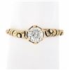Image 1 : Antique Victorian 14k Gold 0.46 ctw GIA Old European Diamond Petite Solitaire Ri