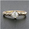 Image 2 : Antique Victorian 14k Gold 0.46 ctw GIA Old European Diamond Petite Solitaire Ri