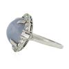 Image 7 : Antique Platinum GIA Ceylon NO HEAT Cabochon Blue Star Sapphire & Diamond Ring