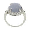 Image 9 : Antique Platinum GIA Ceylon NO HEAT Cabochon Blue Star Sapphire & Diamond Ring