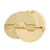 Image 3 : Retro Vintage Krementz 14k Gold Grooved Interlocking Round Disc Pearl Pin Brooch