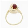 Image 7 : 14k Yellow Gold 1.11 ctw GIA Pear Orange Red Ruby & Round Brilliant Diamond Ring