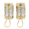 Image 6 : 18K Gold 2.3 ctw Channel Princess & Burnish Round Diamond 5 Row Cuff Omega Earri