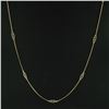 Image 4 : Vintage Italian 14K Gold 27.5 Long Curb Link & Pierced Station Chain Necklace