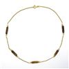 Image 3 : Vintage 10k Gold 14.8mm Bar Tigers Eye W/ Pearl & Gold Bead Ball Chain Necklace