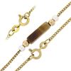 Image 4 : Vintage 10k Gold 14.8mm Bar Tigers Eye W/ Pearl & Gold Bead Ball Chain Necklace