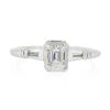 Image 4 : Vintage 14k Gold Illusion Set Emerald Cut Diamond Solitaire w/ Accents Ring