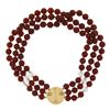 Image 4 : Trianon 3 Strand Carnelian & Rock Crystal Bead Necklace & Cameo 14k Gold Pendant