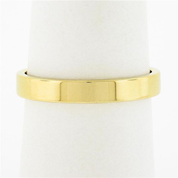 New 14k Yellow Gold 3.1mm Plain Polished Flat Squared Wedding Band Stack Ring