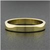 Image 2 : New 14k Yellow Gold 3.1mm Plain Polished Flat Squared Wedding Band Stack Ring