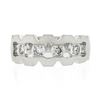 Image 4 : Vintage 14K White Gold Diamond Illusion Open Work Matte Finish Wide Band Ring