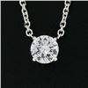 Image 3 : New 14K Gold .42 ctw Round Brilliant Diamond Solitaire Pendant w/ Adjustable Cha