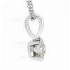 Image 4 : New 14k White Gold 0.56 ctw European Diamond Half Bezel Solitaire Pendant & Chai