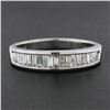 Image 2 : Solid 14K White Gold .60 ctw Baguette Cut Channel Set Diamond Stackable Band Rin