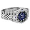 Image 4 : Rolex Mens Stainless Steel Diamond Lugs Blue Vignette And Sapphire Datejust Wris
